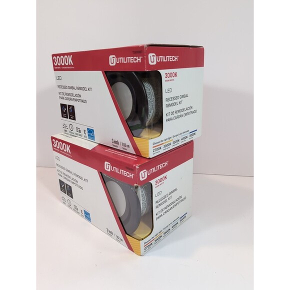 Utilitech LED 45-WATT Warm White 3000K LED Recessed Remodel Kit 3 Inch Set Of 2 - Picture 2 of 7